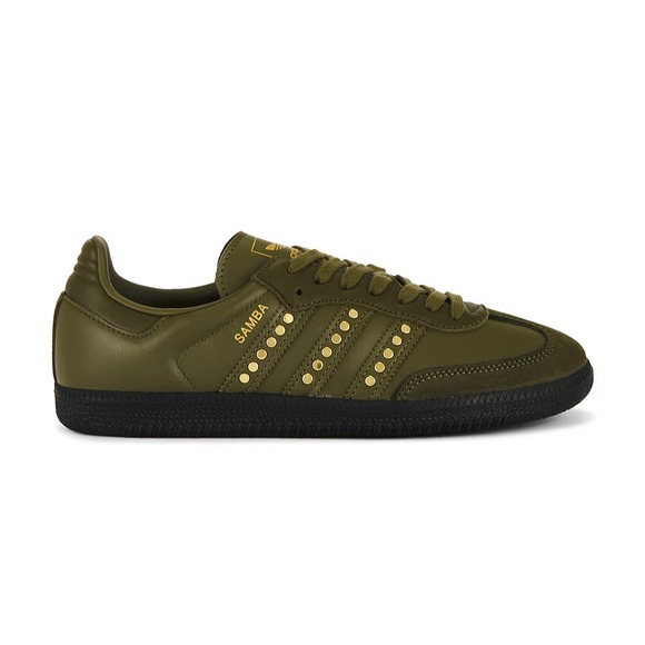 adidas Shoes - NEW adidas Samba OG Studded Stripes Womens Size 7 Dark Green/Black JR8870 Shoes
